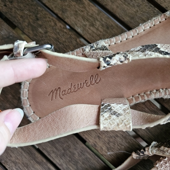NWOT Madewell the Malia leather espadrille sandals jute soles snake embossed 11 - Picture 4 of 7
